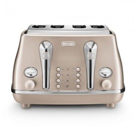 DELONGHI Icona Metallics 4 Slice Toaster BEIGE | CTOT4003.BG