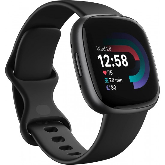Fitbit Versa 4 Smart Fitness Tracker Exercise Watch Black Graphite | 79-FB523BKBK