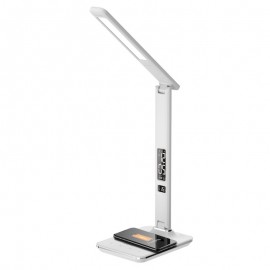 GROOV-E Ares LED Desk Lamp with Wireless Charging Pad & Clock | GVWC04WE