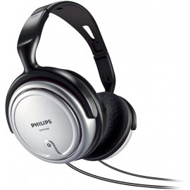 Philips SHP2500/10  Audio Hi-Fi Headphones, TV Headphones with Long Cable (Excellent Sound, Sound Isolation, In-Cord Volume Control, Extra Long 6-m Cable) Silver/Black ds