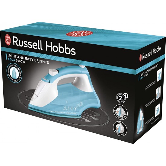 RUSSELL HOBBS 2400W Light & Easy Brights Aqua Iron | 26482