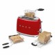 SMEG 50's Retro Style Aesthetic 2 Slice Toaster RED | TSF01RDUK