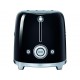 SMEG 50's Retro Style Aesthetic 2 Slice Toaster BLACK | TSF01BKUK