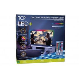 TCP Colour Changing TV Strip LED Light with Remote | TCPSTR-NONW1M