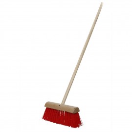 VARIAN 13" Red Yard Brush with Wooden Handle | 401639