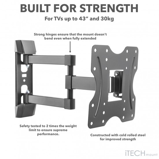 iTECH Wall Mount Double Arm for 23″ to 42″ TV’s | LCD523B