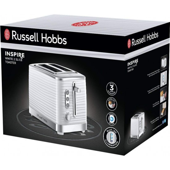 Russell Hobbs Inspire 2 Slice Toaster White | 24370 