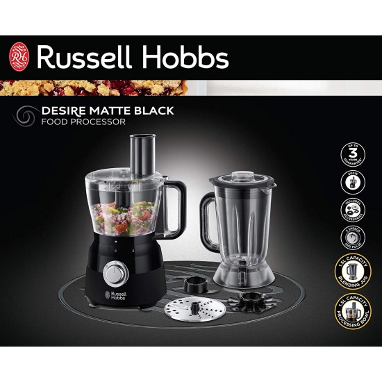 Russell Hobbs Desire Matte Black Food Processor | 24732