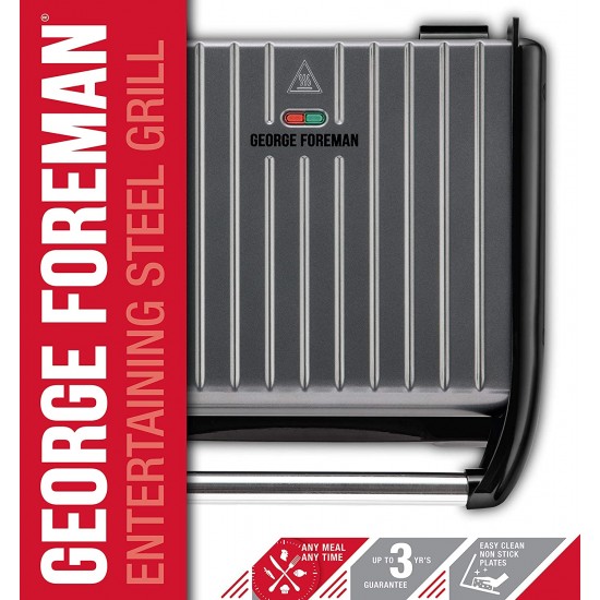 George Foreman Steel Grill Gunmetal Large | 25051