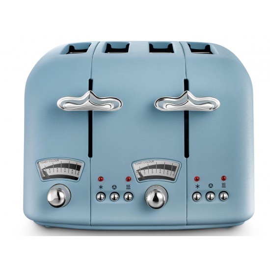 De'Longhi Argento Flora Blue 4 Slice Toaster | CT04.AZ