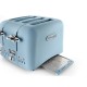 De'Longhi Argento Flora Blue 4 Slice Toaster | CT04.AZ