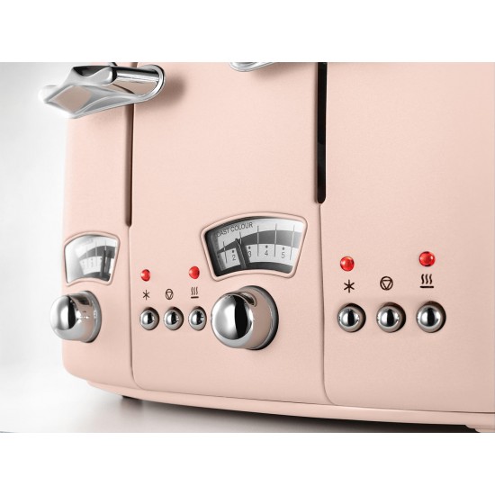 De'Longhi Argento Flora Pink 4 Slice Toaster | CT04.PK
