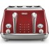 De'longhi Icona Captials Red 4 Slice Toaster | CTOC4003.R